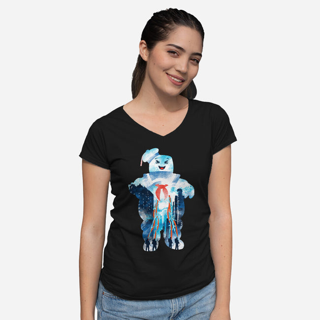 Marshmallow City-Womens-V-Neck-Tee-dalethesk8er