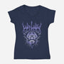 Waluigi Metal-Womens-V-Neck-Tee-arace