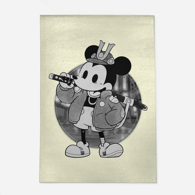 Cyber Samurai Mouse-None-Outdoor-Rug-Bruno Mota