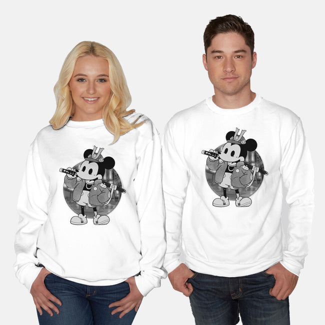 Cyber Samurai Mouse-Unisex-Crew Neck-Sweatshirt-Bruno Mota