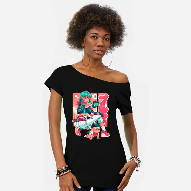 Power Mom Z-Womens-Off Shoulder-Tee-Bruno Mota