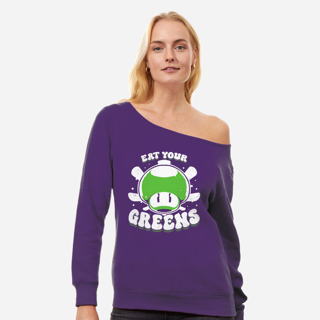 Eat Your Greens-Womens-Off Shoulder-Sweatshirt-estudiofitas