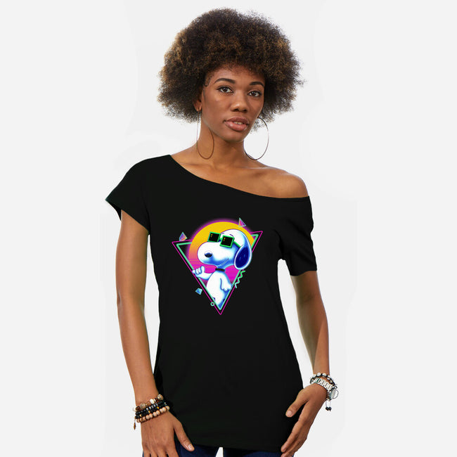 Vapor Dog-Womens-Off Shoulder-Tee-sebasebi