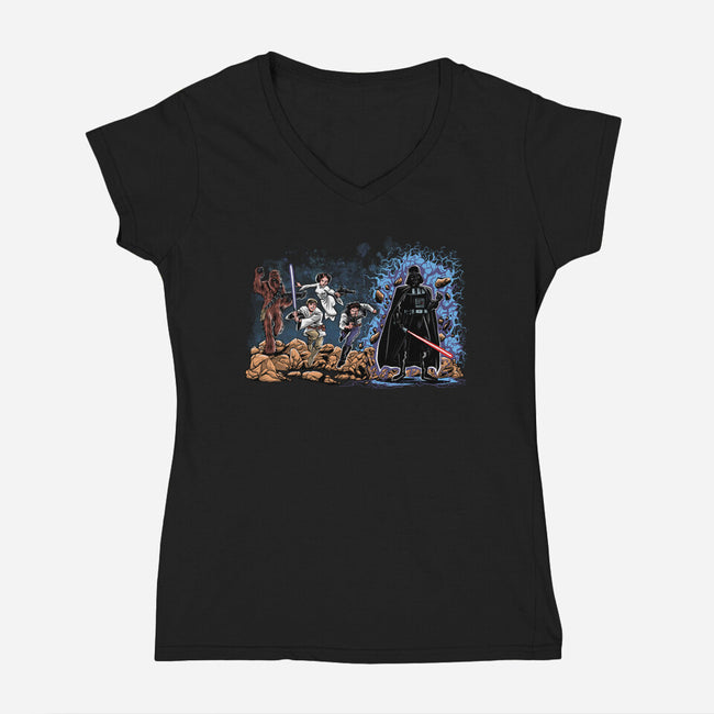 Star Cover-Womens-V-Neck-Tee-zascanauta