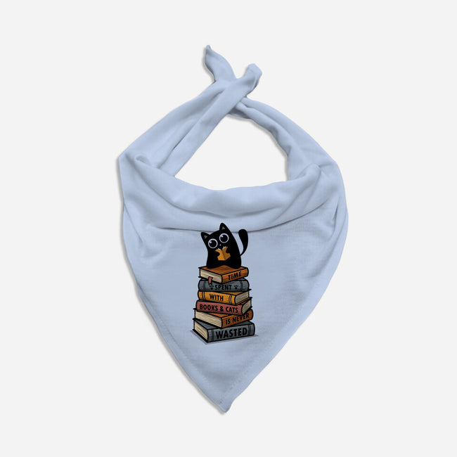 Time Spent With Books And Cats-Cat-Bandana-Pet Collar-erion_designs