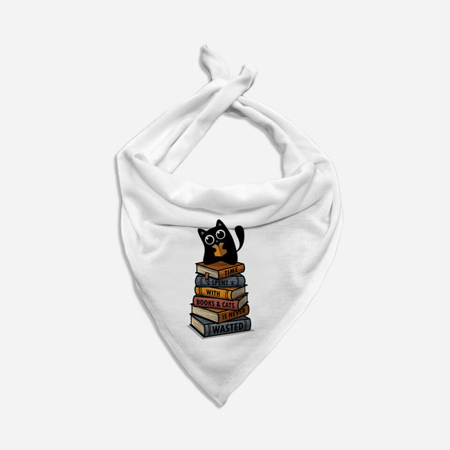 Time Spent With Books And Cats-Cat-Bandana-Pet Collar-erion_designs