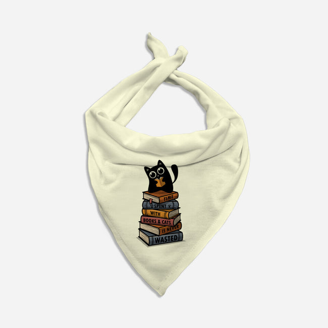 Time Spent With Books And Cats-Dog-Bandana-Pet Collar-erion_designs