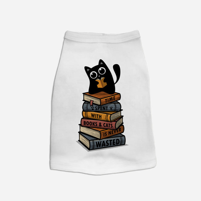 Time Spent With Books And Cats-Cat-Basic-Pet Tank-erion_designs