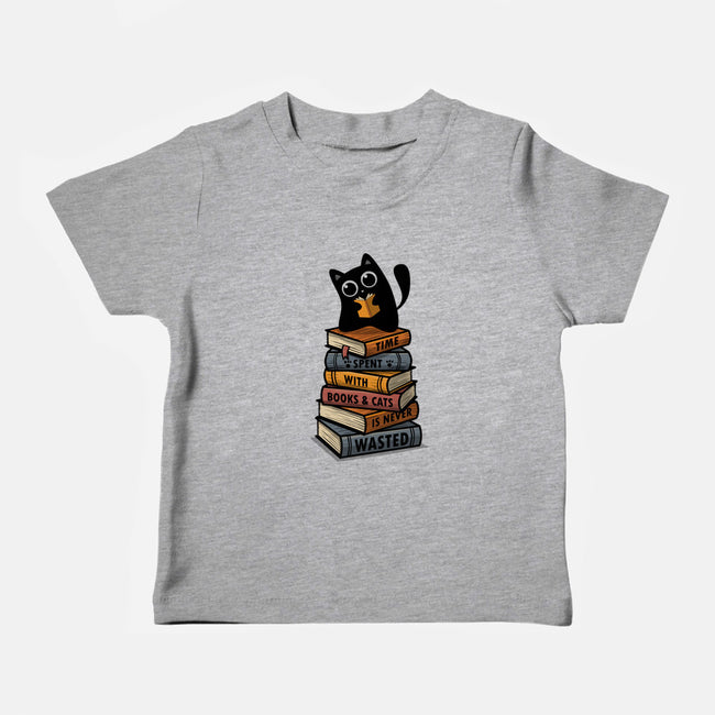 Time Spent With Books And Cats-Baby-Basic-Tee-erion_designs