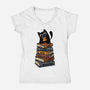 Time Spent With Books And Cats-Womens-V-Neck-Tee-erion_designs