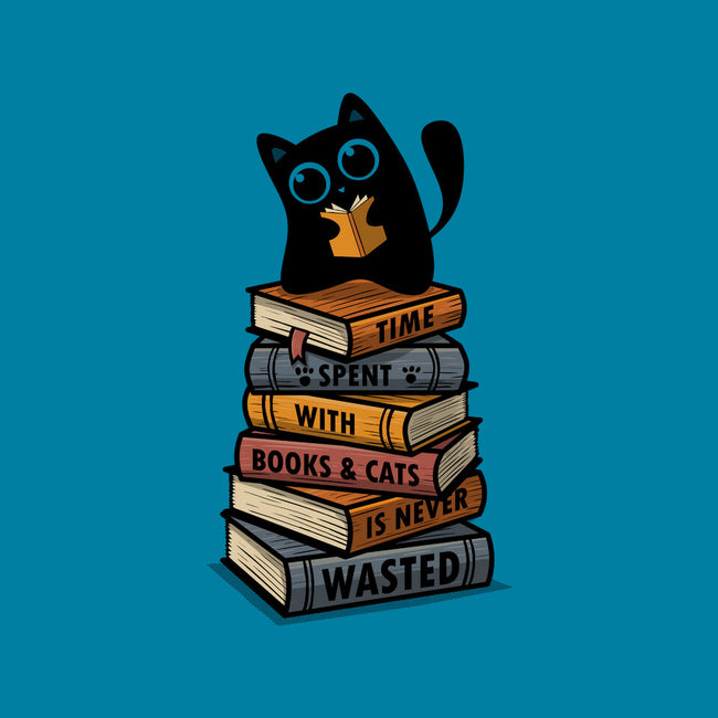 Time Spent With Books And Cats-Womens-Basic-Tee-erion_designs