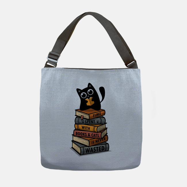 Time Spent With Books And Cats-None-Adjustable Tote-Bag-erion_designs