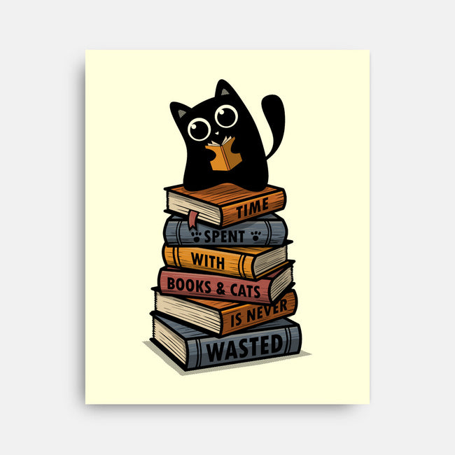 Time Spent With Books And Cats-None-Stretched-Canvas-erion_designs