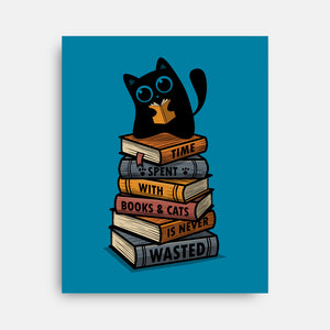 Time Spent With Books And Cats-None-Stretched-Canvas-erion_designs