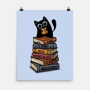 Time Spent With Books And Cats-None-Matte-Poster-erion_designs