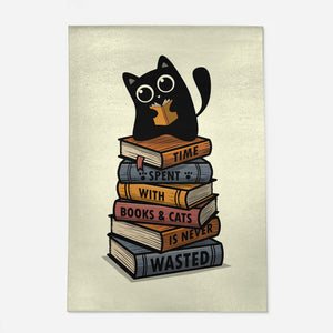 Time Spent With Books And Cats-None-Outdoor-Rug-erion_designs