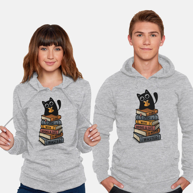 Time Spent With Books And Cats-Unisex-Pullover-Sweatshirt-erion_designs