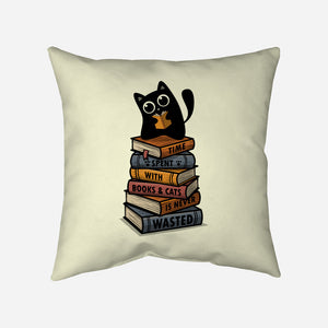 Time Spent With Books And Cats-None-Non-Removable Cover w Insert-Throw Pillow-erion_designs