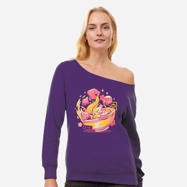 Pink Bowl-Womens-Off Shoulder-Sweatshirt-eduely