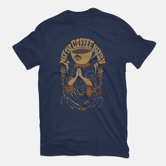 May The Coffee Bless You-Womens-Fitted-Tee-ilustrata