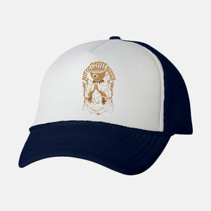 May The Coffee Bless You-Unisex-Trucker-Hat-ilustrata