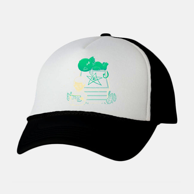 Cthulhu On Peanuts House-Unisex-Trucker-Hat-xMorfina