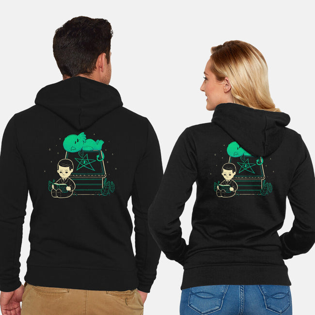 Cthulhu On Peanuts House-Unisex-Zip-Up-Sweatshirt-xMorfina