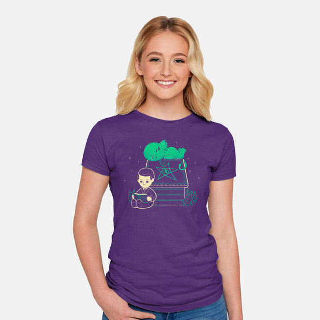 Cthulhu On Peanuts House-Womens-Fitted-Tee-xMorfina