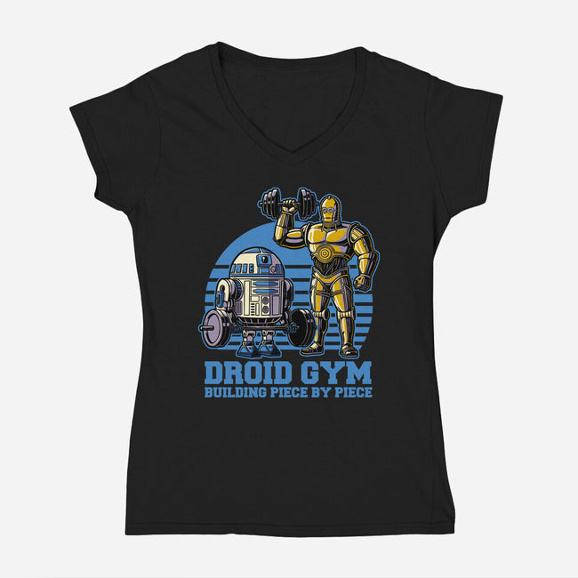 Android Space Gym-Womens-V-Neck-Tee-Studio Mootant