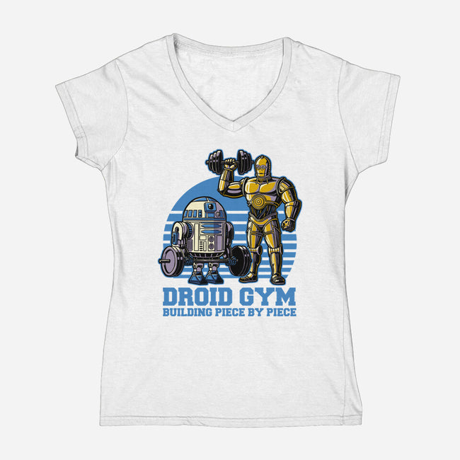 Android Space Gym-Womens-V-Neck-Tee-Studio Mootant