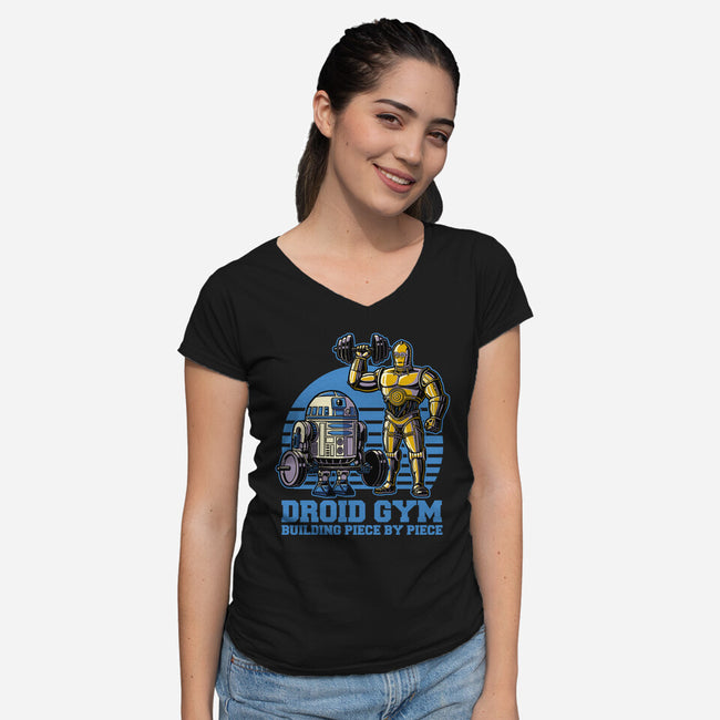 Android Space Gym-Womens-V-Neck-Tee-Studio Mootant