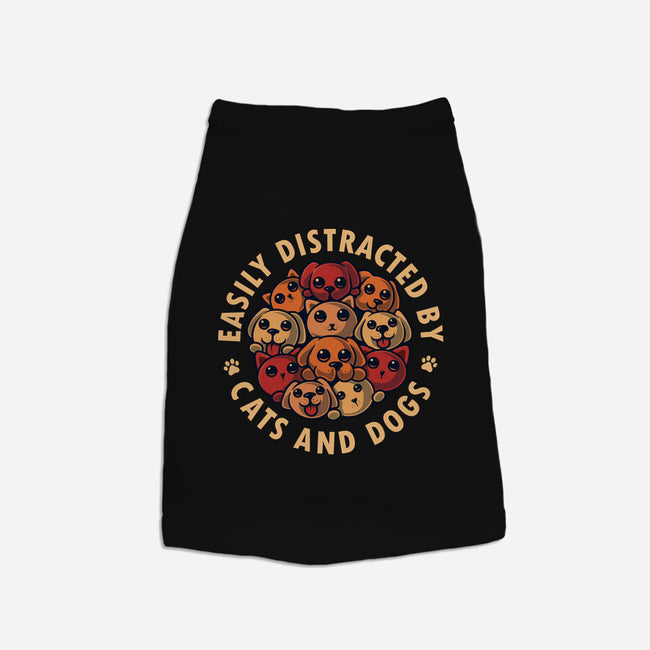 Easily Distracted By Cats And Dogs-Cat-Basic-Pet Tank-erion_designs