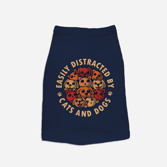 Easily Distracted By Cats And Dogs-Dog-Basic-Pet Tank-erion_designs