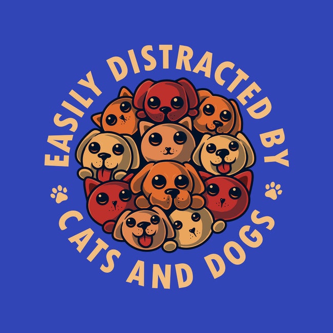 Easily Distracted By Cats And Dogs-Womens-Off Shoulder-Tee-erion_designs