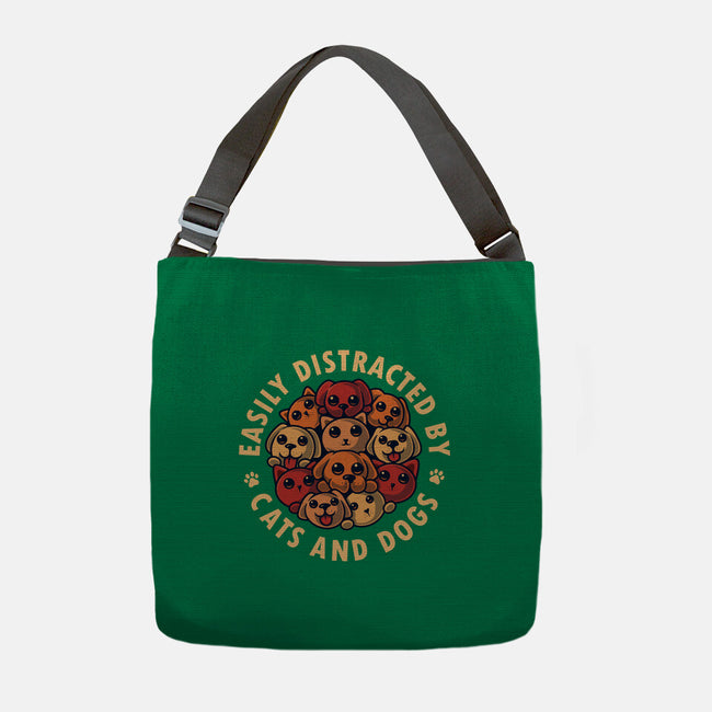 Easily Distracted By Cats And Dogs-None-Adjustable Tote-Bag-erion_designs