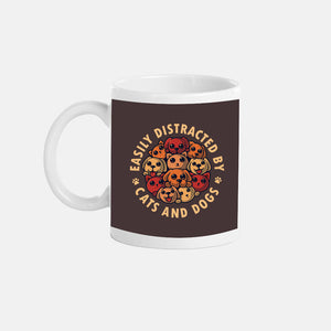 Easily Distracted By Cats And Dogs-None-Mug-Drinkware-erion_designs