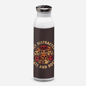 Easily Distracted By Cats And Dogs-None-Water Bottle-Drinkware-erion_designs