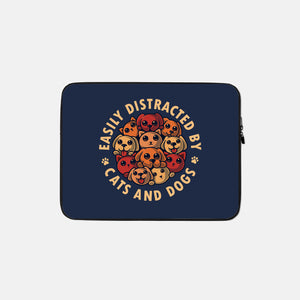 Easily Distracted By Cats And Dogs-None-Zippered-Laptop Sleeve-erion_designs