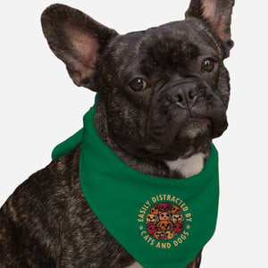 Easily Distracted By Cats And Dogs-Dog-Bandana-Pet Collar-erion_designs