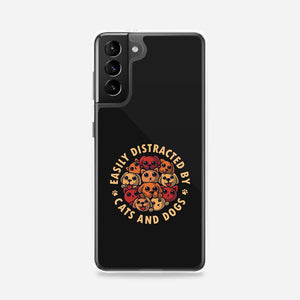 Easily Distracted By Cats And Dogs-Samsung-Snap-Phone Case-erion_designs
