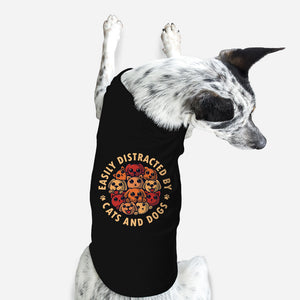 Easily Distracted By Cats And Dogs-Dog-Basic-Pet Tank-erion_designs