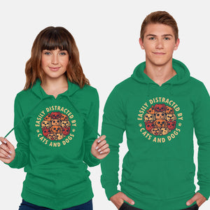 Easily Distracted By Cats And Dogs-Unisex-Pullover-Sweatshirt-erion_designs