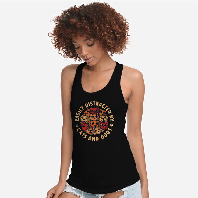 Easily Distracted By Cats And Dogs-Womens-Racerback-Tank-erion_designs