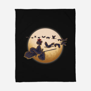 Young Witch Moon-None-Fleece-Blanket-rmatix