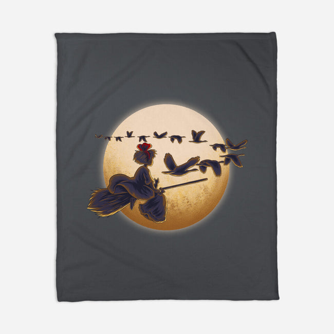 Young Witch Moon-None-Fleece-Blanket-rmatix