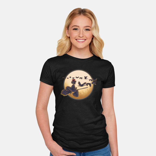 Young Witch Moon-Womens-Fitted-Tee-rmatix