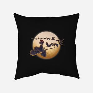Young Witch Moon-None-Removable Cover-Throw Pillow-rmatix