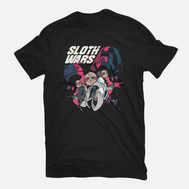 Sloth Wars-Womens-Fitted-Tee-Planet of Tees