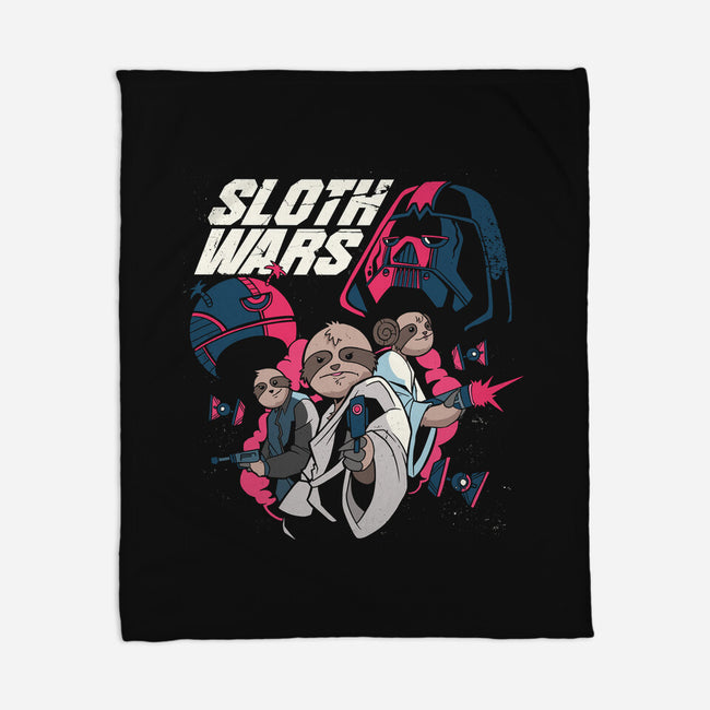 Sloth Wars-None-Fleece-Blanket-Planet of Tees