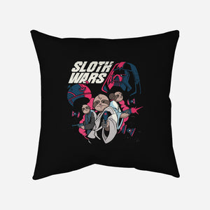 Sloth Wars-None-Removable Cover-Throw Pillow-Planet of Tees
